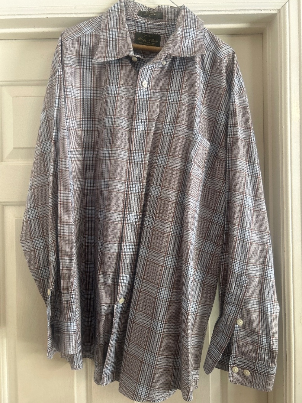 Brown plaid button up